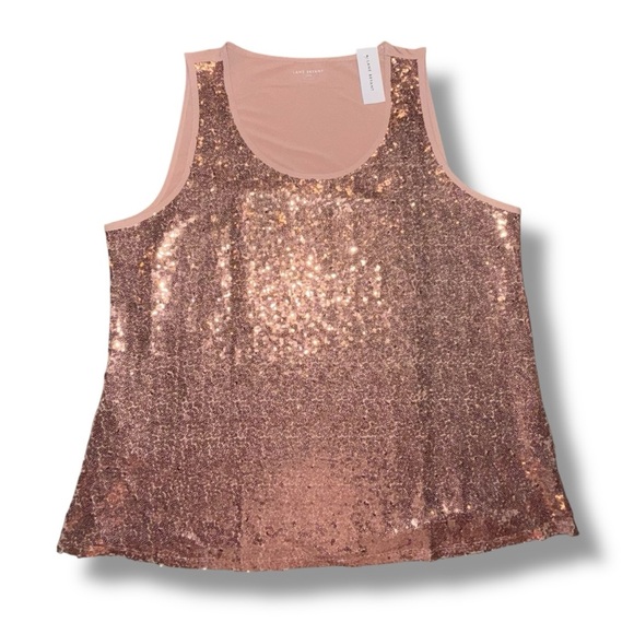 NWT LANE BRYANT Sequin Knit & Woven Tank - Rose Gold 18/20 - Picture 6 of 16
